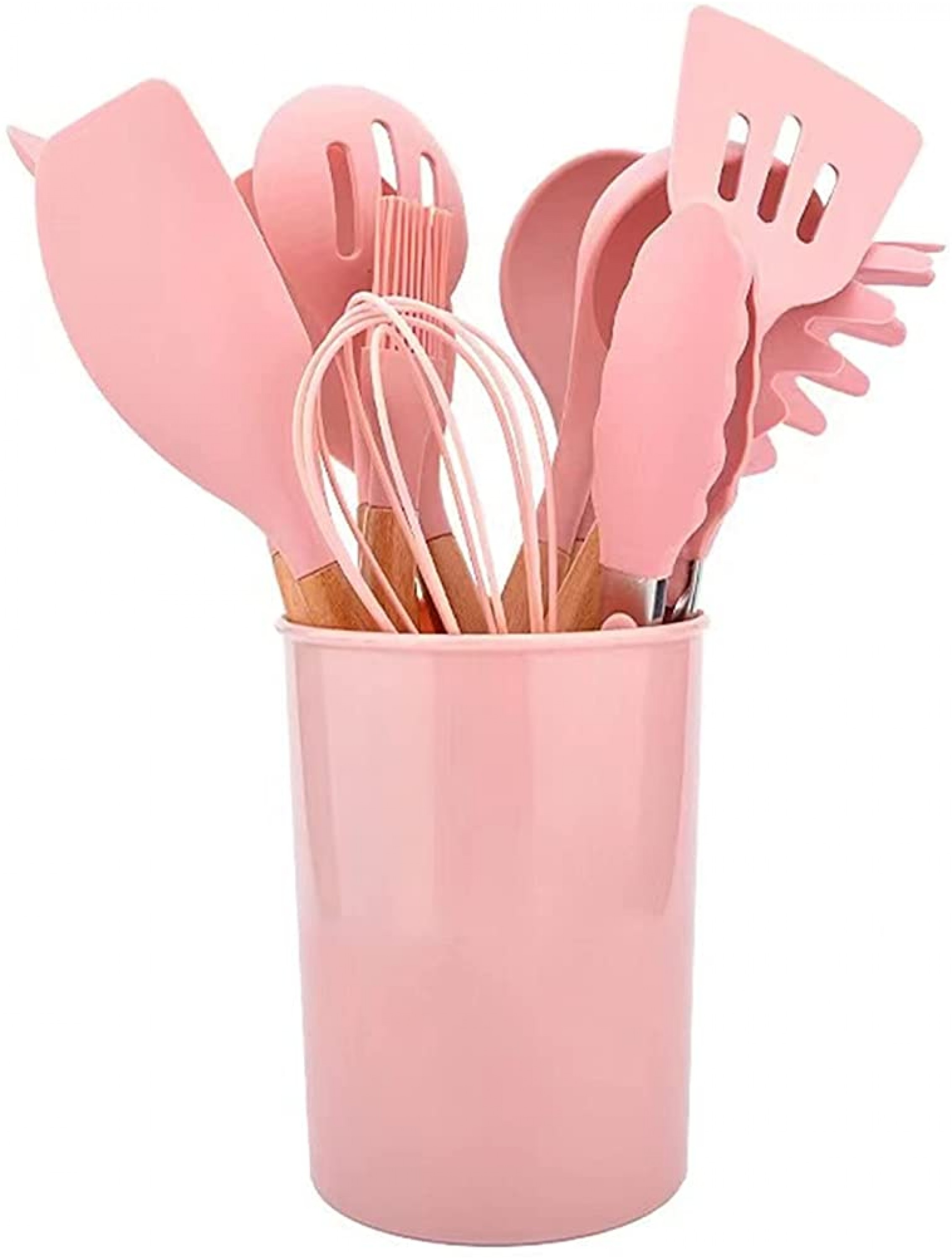 Longtian 12-piece silicone cookware set Set With Storage Box Kitchen Tool Not sticky High temperature resistance Suitable for non-stick pan Pink - BIQHTL2JI