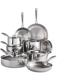 Tramontina Cookware Set Tri-Ply Clad Stainless Steel 14-Piece 80116 045DS - B77Q01TF0