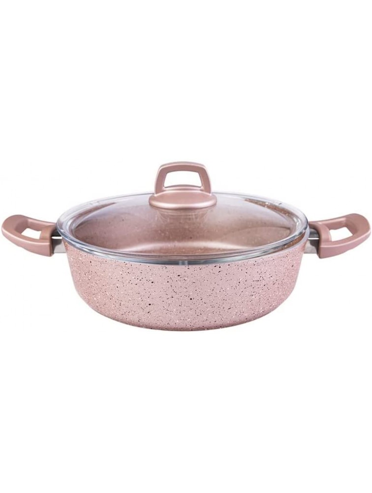 XWOZYDR 7Pcs set Cookware Set Kitchenware Saucepan Cooking Pot and Pan Set Non- Stıck Granite Stainless Steel Kitchen Color : Pink - B8CE7GR8O